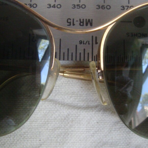 Vintage 80s Gold Metal Half Rim Glasses + Case main image 7